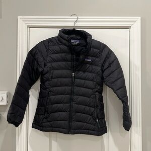 Patagonia, black lightweight, puffer girls size medium